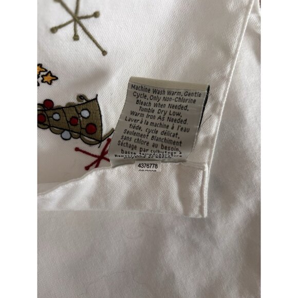 9 Ft Pottery Barn Winter Christmas Embroidered Table Runner - Picture 7 of 10